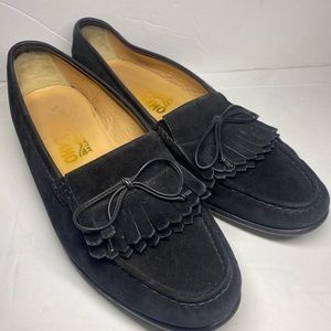 Salvatore Ferragamo Black Suade Women’s Loafers 8.5